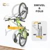 CyclingDeal Bike Swivel Wall Hanger with Rear Wheel Pad Stopper - Adjustable & Foldable Indoor Storage Hook Organizer - Safe & Secure for Storing MTB, Road Bicycles in Garage or Home - 2 Pack view 3