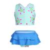 iiniim Kids Girls Two Piece Tankini Swimsuit Swimwear Summer Bathing Suit Tops with Skirted Bottoms Set Light Green 4-5 view 1