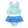 iiniim Kids Girls Two Piece Tankini Swimsuit Swimwear Summer Bathing Suit Tops with Skirted Bottoms Set Light Green 4-5 view 2