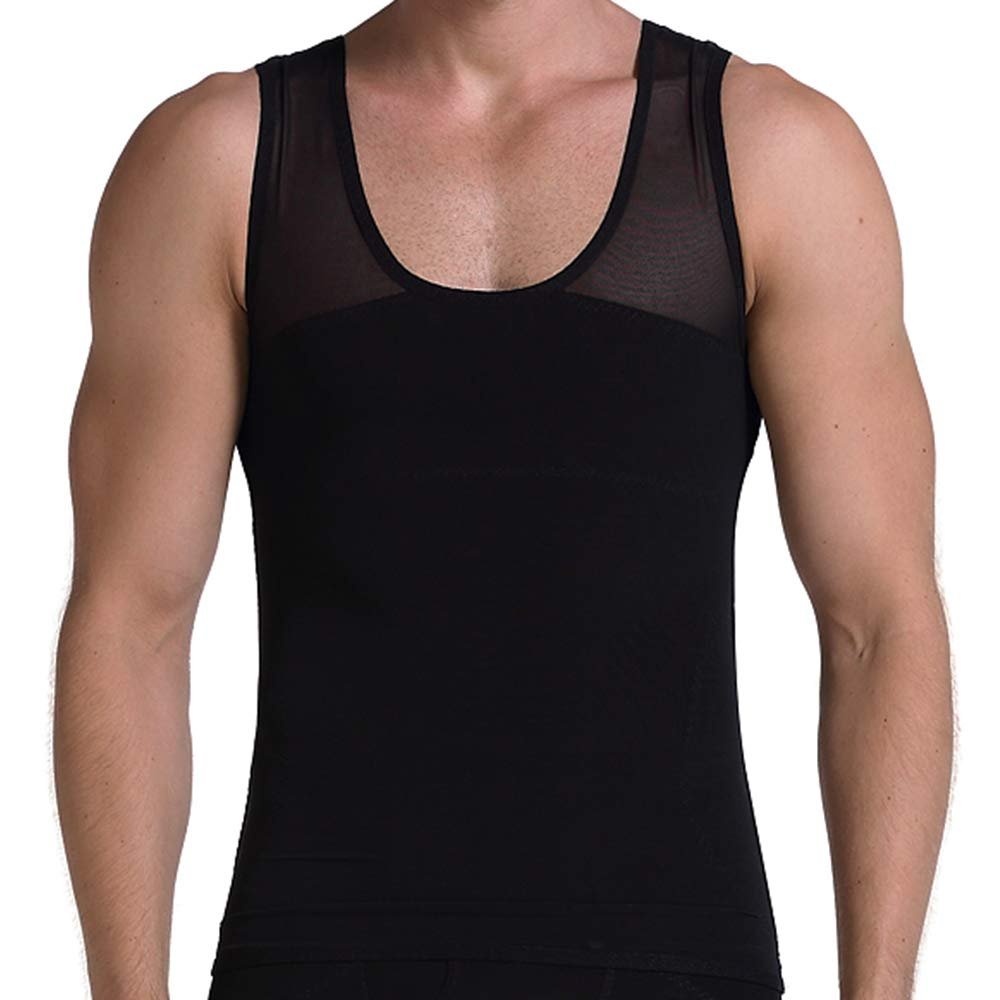 GSKS Mens Slimming Shirt Body Shaper Shapewear Tank Top Chest Compression Vest