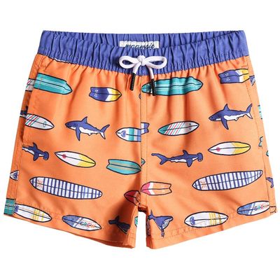 maamgic Swim Trunks Boys Quick Dry Toddler Bathing Suits for Kids Swimsuit Above The Knee Boys Swim Shorts Orange 10-12 Years
