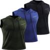 NELEUS Men's Workout Tank Tops Sleeveless Running Shirts with Hoodie,5098,3 Pack,Black/Olive Green/Blue,2XL view 1