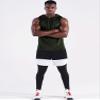 NELEUS Men's Workout Tank Tops Sleeveless Running Shirts with Hoodie,5098,3 Pack,Black/Olive Green/Blue,2XL view 3