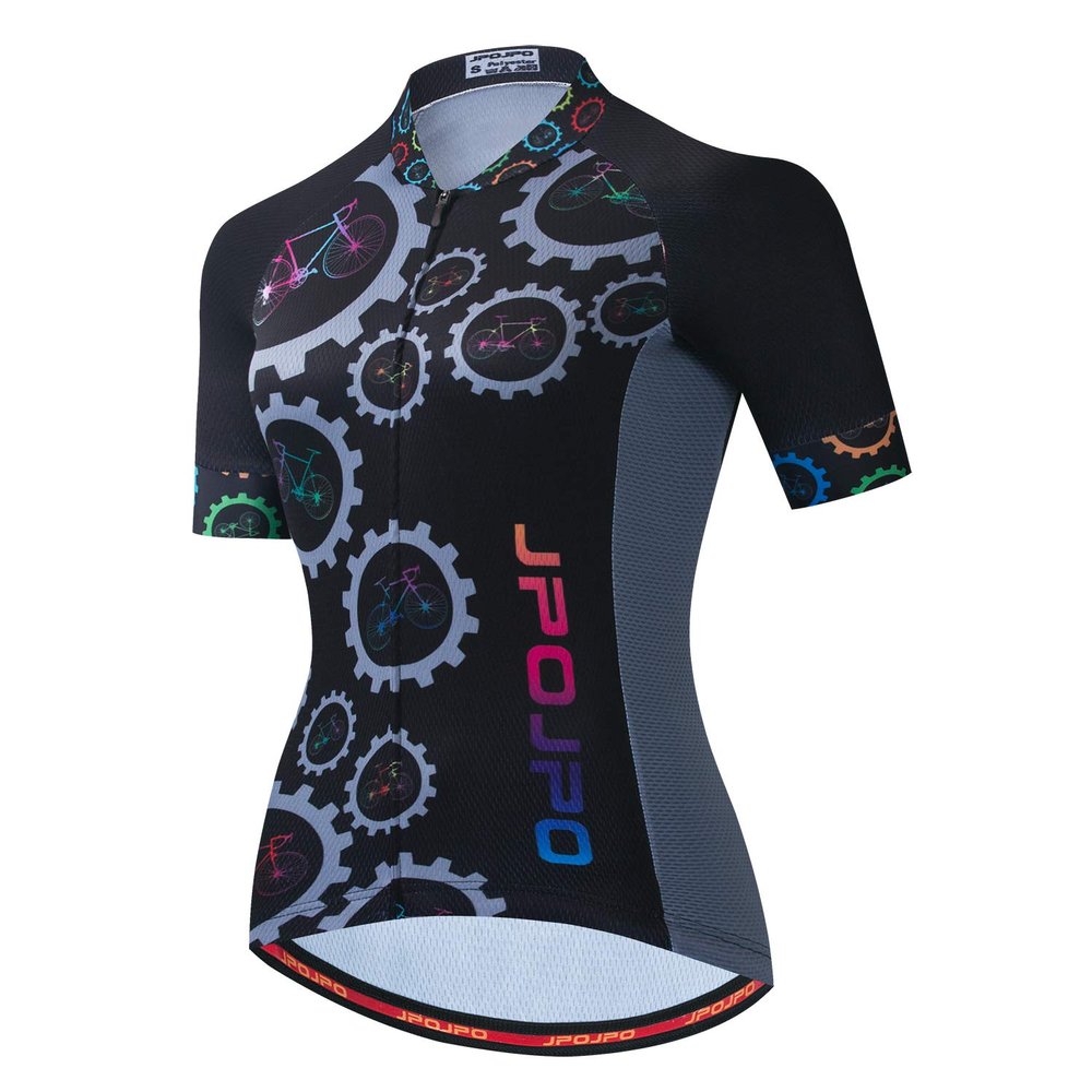 Weimostar Women Cycling Jersey Short Sleeve Pro Team Bicycle Clothing Summer Youth MTB Bike Shirt Top Black Size L