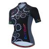Weimostar Women Cycling Jersey Short Sleeve Pro Team Bicycle Clothing Summer Youth MTB Bike Shirt Top Black Size L view 1