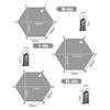 Hikeman Hexagonal Tent Footprint,1-4 Person Ultralight Waterproof Tent Tarp Ground Sheet Mat with 6 Tent Stakes for Camping Hiking Picnic Backpacking(M) view 2