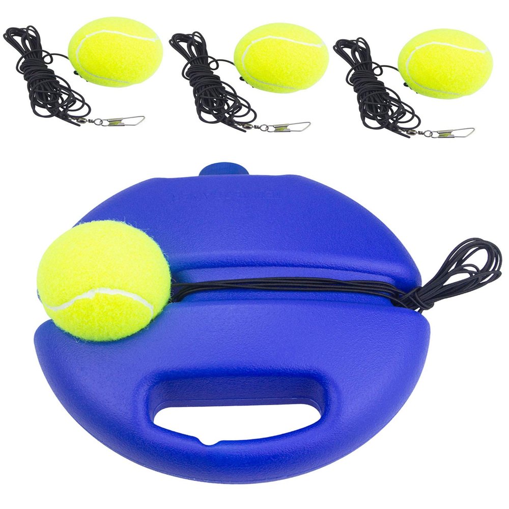T4U888 Tennis Rebound Ball & Trainer Kit with 4 Balls & 4 Elastic Ropes for Beginners, Kids & Adults