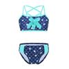 FEESHOW Girls Mermaid Swimsuit Two Piece Tankini Swimwear Bathing Suit Starfish Top with Bottom Set Dark Blue 2-3 view 3