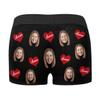 Artsadd Custom Face & Name Men's Boxer Briefs, Personalized Heart Underwear, Funny Gift for Men view 2