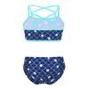 FEESHOW Girls Mermaid Swimsuit Two Piece Tankini Swimwear Bathing Suit Starfish Top with Bottom Set Dark Blue 3-4 view 4