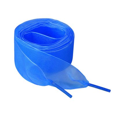 Allegra K 2 Pairs Flat Snow Yarn Shoelaces 2.5cm/4cm Wide Transparent Shoe Laces for Sneakers 100cm/39 Royal Blue
