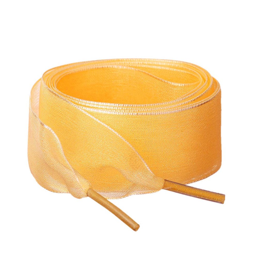 Allegra K 2 Pairs Flat Snow Yarn Shoelaces 2.5cm/4cm Wide Transparent Shoe Laces for Sneakers 100cm/39 Pumpkin Color