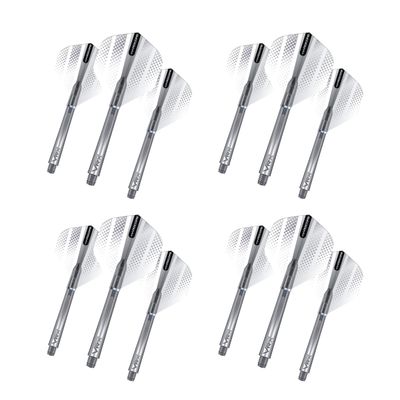 RED DRAGON Hardcore Silver Flash Design Flights and VRX Stems Combo Pack