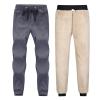 FENRONG Winter Men's Sweatpant Pants Fleece Thicken Fashion Casual Plus Size Trousers Black view 4