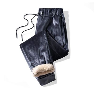 FENRONG Men Pants Winter CashmerePants Extra Large Size Trousers Thicken Sweatpants Gray