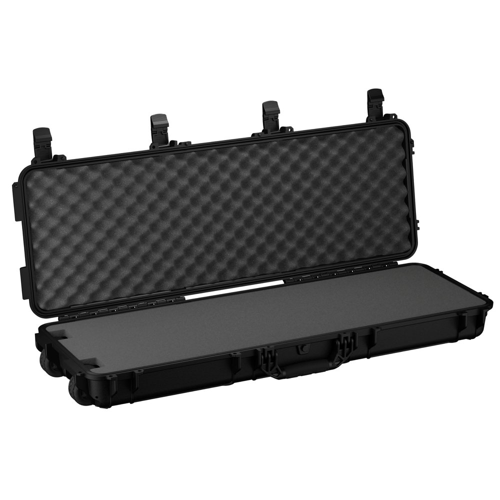 Condition 1 45 Dustproof Protective Luggage Case Model 1229, Lockable Storage Box With Customizable Foam Insert, IP67 Long Waterproof Hard Case, 44.52"x 16.32"x6.10" Black