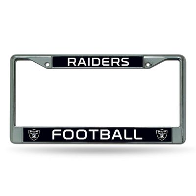 Rico Industries NFL Las Vegas Raiders Unisex Standard Chrome License Plate Frame, Silver, 6 x 12.25-inches