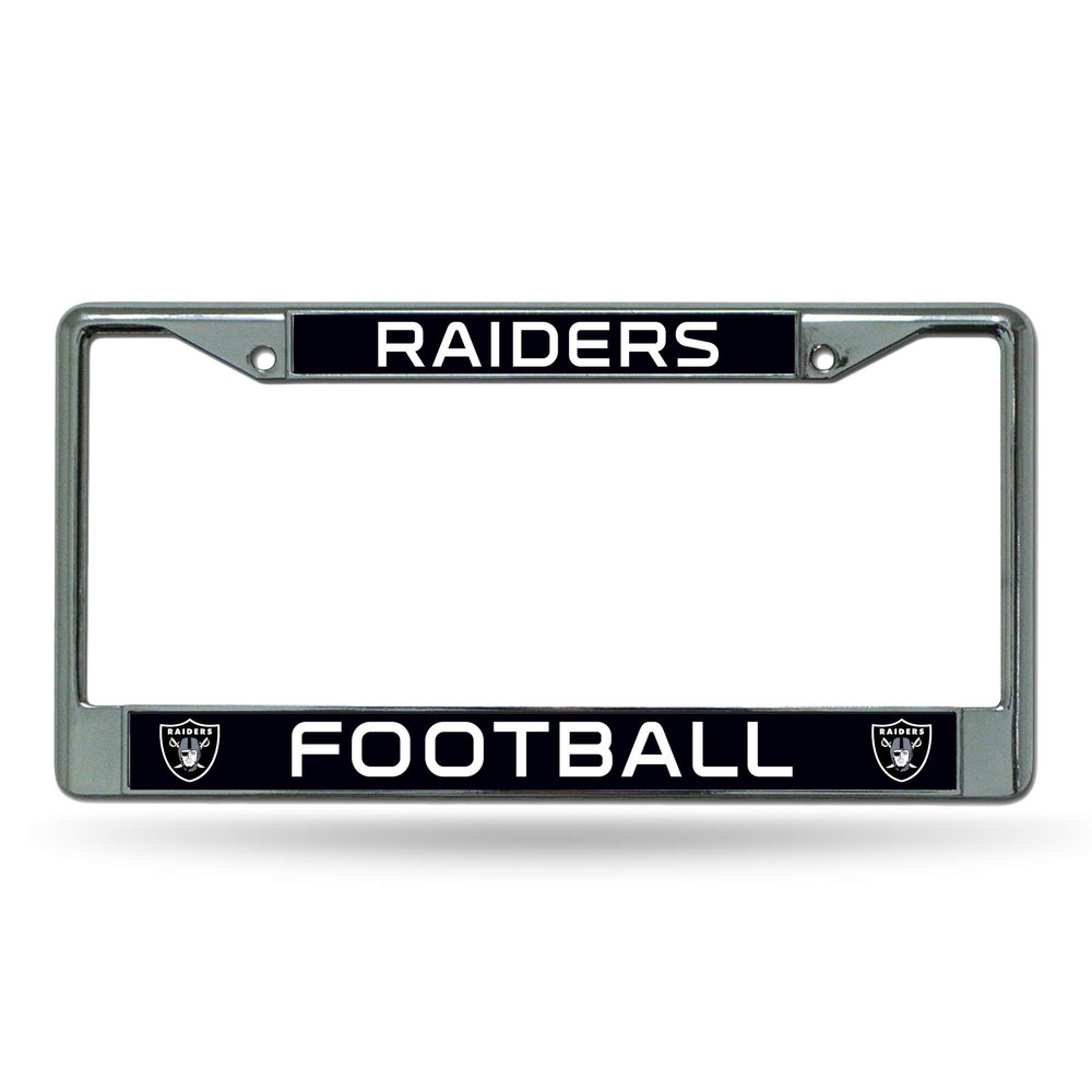 Rico Industries NFL Las Vegas Raiders Unisex Standard Chrome License Plate Frame, Silver, 6 x 12.25-inches