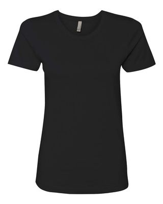 Next Level Women?s Cotton Short Sleeve Boyfriend Crew, XL, Black