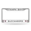 Rico Industries NFL Football Tampa Bay Buccaneers Premium 12" x 6" Chrome Frame With Plastic Inserts - Car/Truck/SUV Automobile Accessory view 1