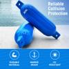 2 Pack Boat Fenders, 23" x 6.5", Inflatable Dock Bumpers with Pump, Marine Buoys for Docking, Pontoons, Boat Accessories, Blue view 2