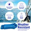 Boat Fender Lines, 3/8 Inch Double Braided Nylon Rope, 6 Ft with Loop, 2 Pack, Blue, for Buoy, Jet Ski Mooring, Docking & Small Boat Bumpers view 4