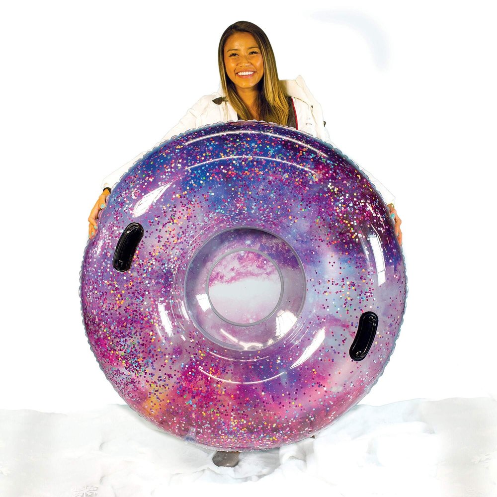 Snowcandy Glitter Galaxy Deep Space Jumbo 48" Snow Tube Large Multi Color Plastic