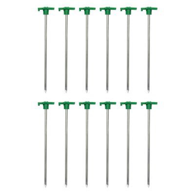 Stansport 10" Steel T-Top Tent Stakes - 12 Pack