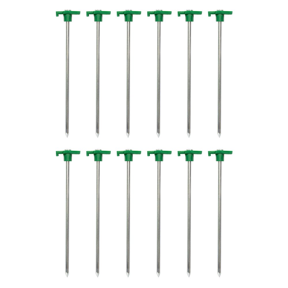 Stansport 10" Steel T-Top Tent Stakes - 12 Pack