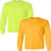Gildan Men's Heavy Cotton Long Sleeve T-Shirt, Style G5400, Pack of 2 XL Safety Green-Gold view 1
