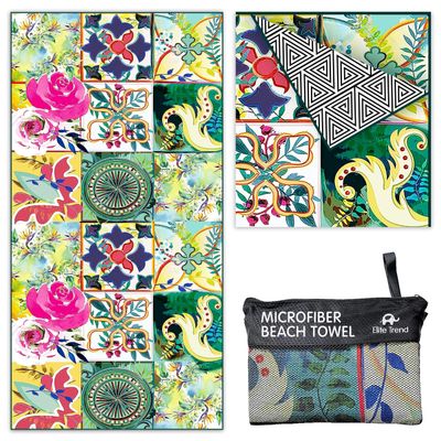 Quick Dry Towel Extra Large Waffle 78x35 Inch - Microfiber Beach Towel - Perfect for Beach, Travel, Swimming, Pool, Yoga, Hiking, Camping - Lightweight, Fast Drying, Compact for Adults (Blossom)