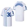 Men's #30 Sandlot Benny The Jet Rodriguez Movie Baseball Jersey Stitched Christmas Summer White No Number Size XXL view 1