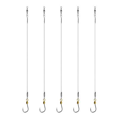 Dyxssm Fishing Hooks and Leader, Fishing Rigs Hook Line Stainless Steel Fishing Rigging Wire Hooks (4#, Style-A: 1 Hook rig)