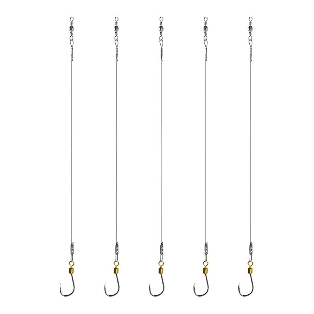 Dyxssm Fishing Hooks and Leader, Fishing Rigs Hook Line Stainless Steel Fishing Rigging Wire Hooks (4#, Style-A: 1 Hook rig)