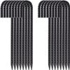 FEED GARDEN 12 Inch 16 Pack Rebar Stakes Heavy Duty J Hook, Galvanized Ground Stakes Tent Stakes Steel Ground Anchors, Chain Link Fence Stakes, Trampoline Stakes, Black view 1