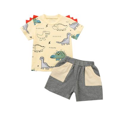 One opening Toddler Baby Boy Summer Clothes Daddy Son Letters T-Shirts Tees Tops+Camouflage Shorts Pants Outfits 2PCS Shorts Set Clothes (Beige Summer Clothes, 18-24 months)