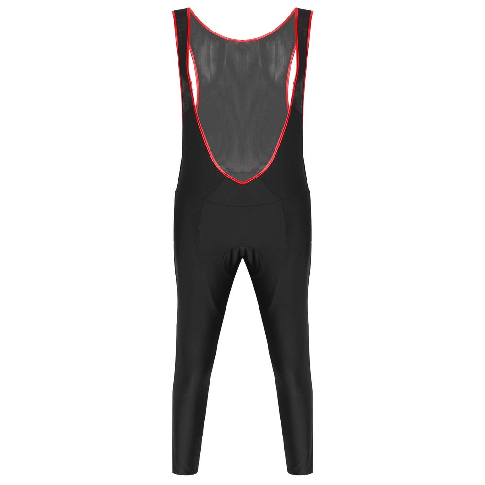 Oyolan Mens Cycling Bib Pants Sleeveless Tight Bodysuit Open Front Riding Bicycle Zipper Leggings Red Medium