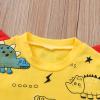 One opening Toddler Baby Boy Summer Clothes Daddy Son Letters T-Shirts Tees Tops+Camouflage Shorts Pants Outfits 2PCS Shorts Set Clothes (Yellow Summer clothes, 6-12 months) view 3