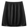 Alvivi Women's Elastic Waist Half Slip Underskirt Short Mini Skirt Slit Lace Trim Skirts Nylon Essentials Half Slip Black OneSize view 4