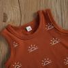 Hnyenmcko Toddler Baby Boys Girls Summer 2Pcs Set Sun Rise Print Sleeveless Vest Tops + Pockets Shorts Sets (Brown, 18-24 Months) view 3
