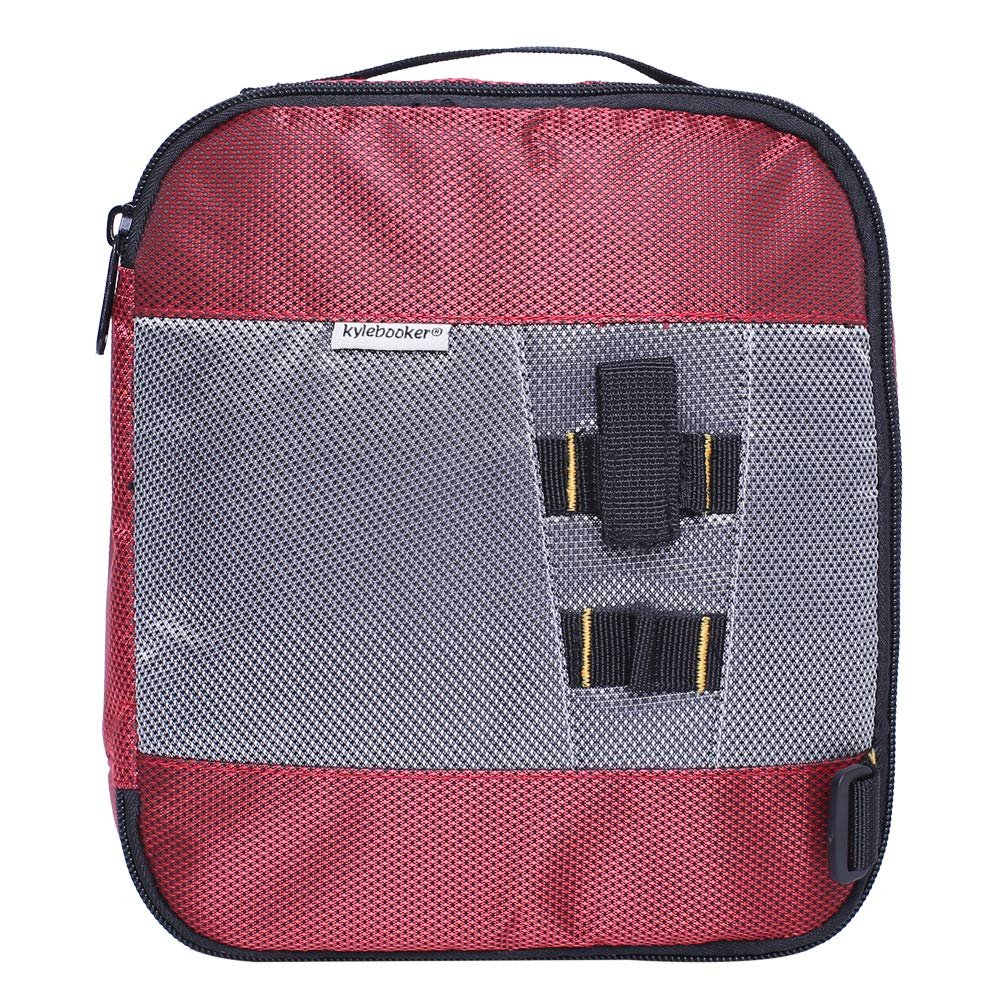 Kylebooker Soft Plastic Bait Storage Binders Organizer Saltwater Fishing Lure Leader Wallet Tackle Binder Bag (Red)