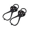 Nutteri 2Pairs Universal Non-Slip Gripper Spikes, Ice Cleats Snow Grips with 5-Claw Anti-Slip Nails, Ice Grippers for Shoes and Boots Walking Climbing Fishing (Black) view 1
