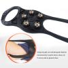 Nutteri 2Pairs Universal Non-Slip Gripper Spikes, Ice Cleats Snow Grips with 5-Claw Anti-Slip Nails, Ice Grippers for Shoes and Boots Walking Climbing Fishing (Black) view 2