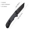 CIVIVI Brazen Folding Pocket Knife,3.5-Inch Tanto D2 Plain Blade,G-10 Outdoor Camping Hiking Knife with Thumb Studs and Flipper opener,Unique Tool Gift for EDC Men Women C2023C (Black) view 2
