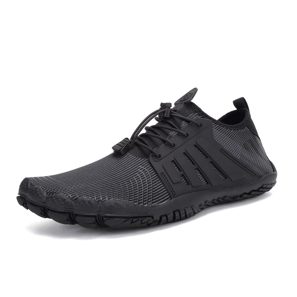 WateLves Water Shoes for Men Women Barefoot Quick-Dry Aqua Sock Outdoor Athletic Sport Shoes Kayaking Boating Hiking Surfing Walking (N-Black, 40)