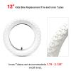 (2 Sets) 12 x 2.125 Kids Bike Replacement White Tires and Tubes - Compatible with Most 12-12.5 Kids Bikes Like RoyalBaby, Schwinn, and Dynacraft - Made from BPA/Latex Free Butyl Rubber view 2