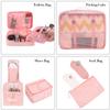 BAGAIL 8 Set Packing Cubes Luggage Packing Organizers for Travel Accessories-White and Pink Stripe view 3