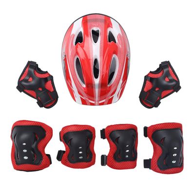 Aislor Kids Bike Helmet Sports Protective Gear Set Suitable for Toddler Boys Girls Knee Pads Elbow Pads Wrist Pads for Bike Skateboard Scooter Red Type B