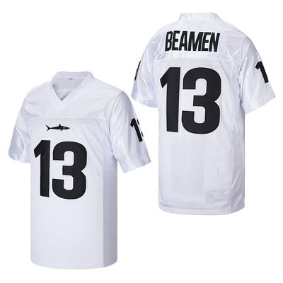luqiaomaoyi Willie Beamen #13 Jamie Foxx Any Given Sunday Sharks Movie Men Football Jersey Stitched White Size XXL