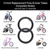 (2 Sets) 14 x 2.125 Kids Bike Replacement Tires and Tubes - Compatible with Most 14 Kids Bikes Like RoyalBaby, Joystar, and Dynacraft - Made from BPA/Latex Free Butyl Rubber view 3